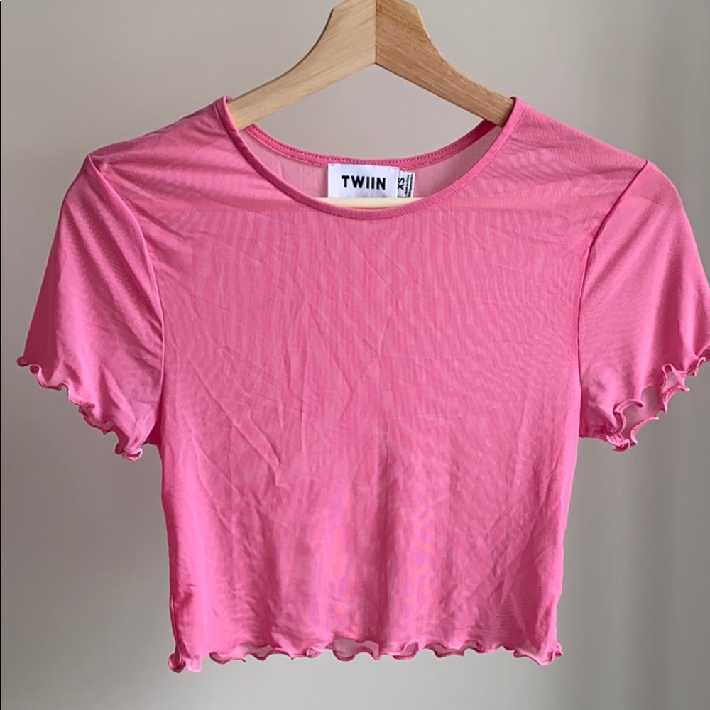 Sheer Pink Crop Top